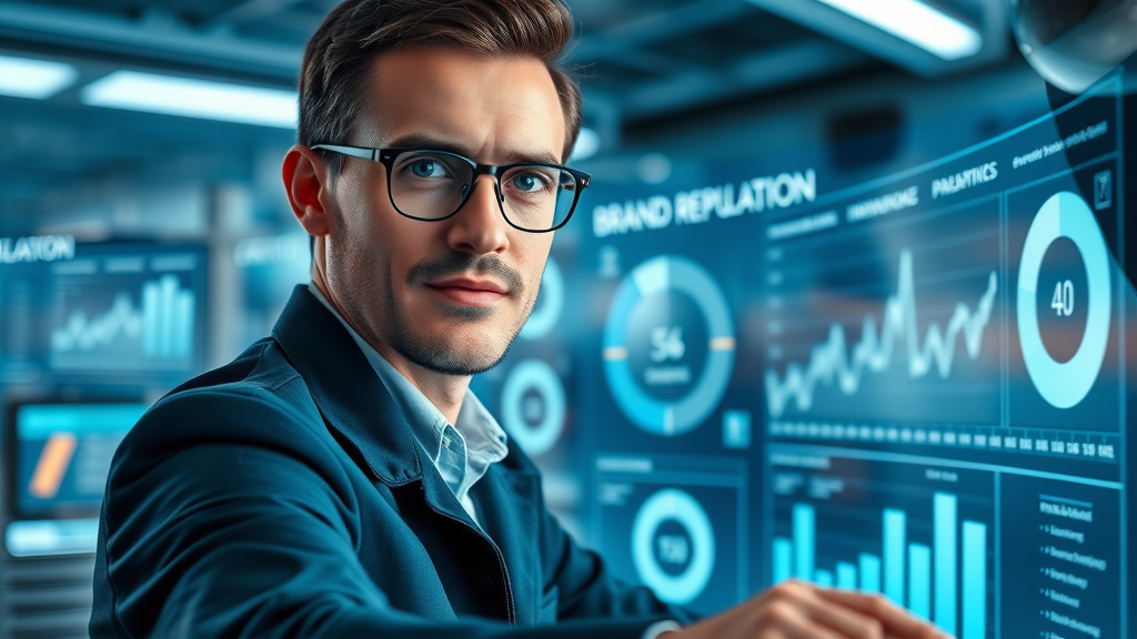 marketing professional monitoring online reputation and social media for brand reputation management