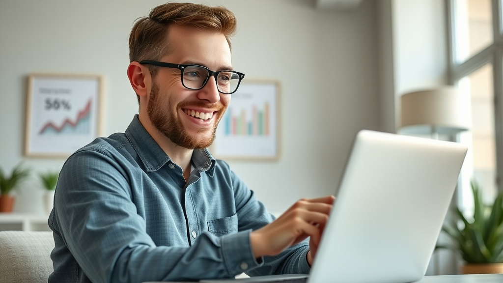 Small business owner using affordable retargeting Myrtle Beach on a laptop in a digital marketing office