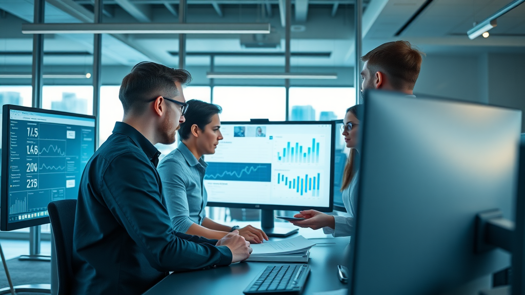 digital marketing agency workspace myrtle beach professionals collaborating on analytics