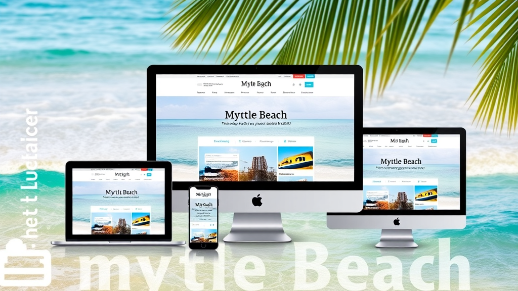 Responsive web design showcase, Myrtle Beach branding, mobile and desktop business websites, SEO optimized user experience, modern layouts for business growth.