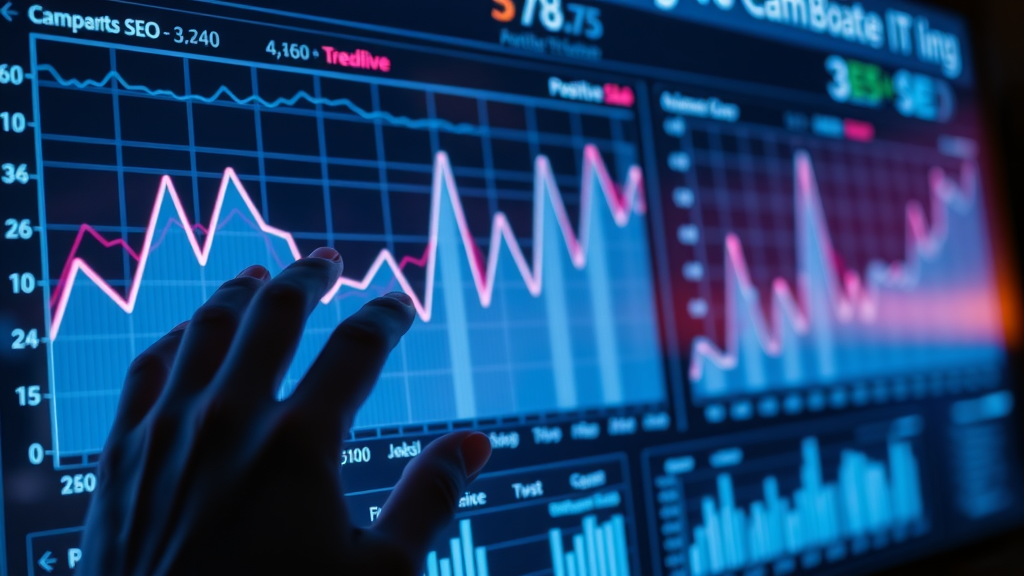 local seo myrtle beach SEO analytics dashboard with positive trendlines for Myrtle Beach business