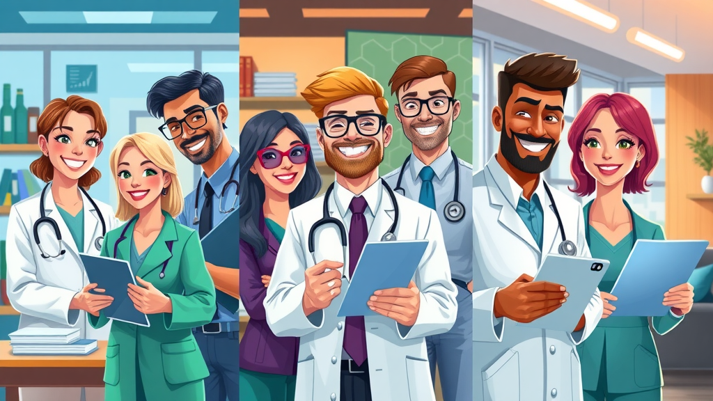 Industries collage highlighting healthcare, finance, and hospitality professionals using reputation monitoring tools