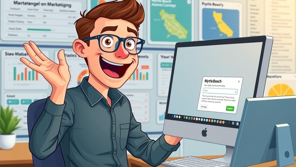 Marketing agency professional launching affordable retargeting Myrtle Beach campaign on desktop