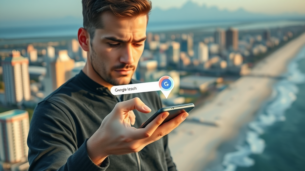 dynamic Google Maps search showing Myrtle Beach businesses for digital marketing