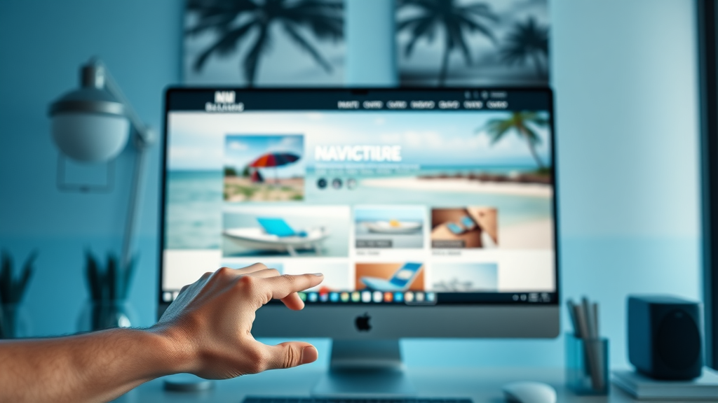 sleek website mockup, professional Myrtle Beach branding, dynamic navigation demo, web design for myrtle beach