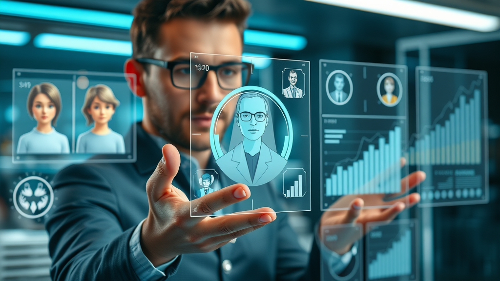 modern digital marketing interface for custom retargeting audiences at Myrtle Beach car dealerships, holographic targeted avatars
