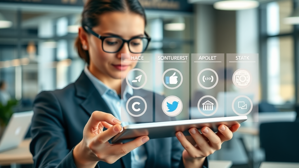 comparison of retargeting platforms for Myrtle Beach car dealers, technology professional with tablet and platform icons