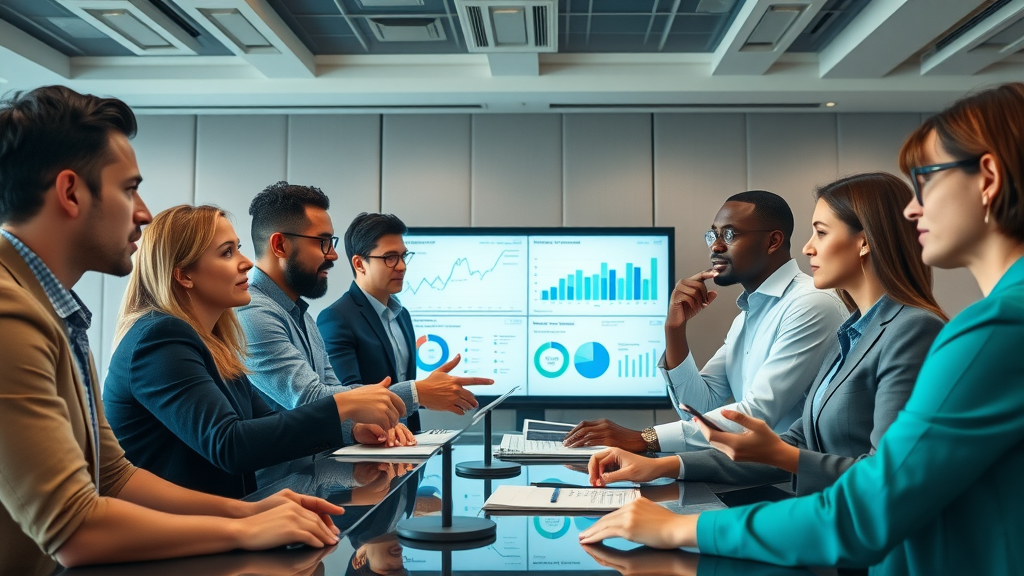 corporate team building a social media reputation management strategy