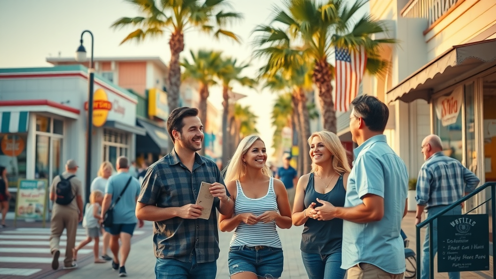 Myrtle Beach SEO vibrant business district local seo beach businesses cheerful owners boardwalk web design
