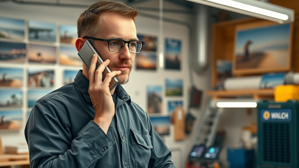 Home services team with AI device; HVAC technician in Myrtle Beach — voice ai assistant in myrtle beach home service support