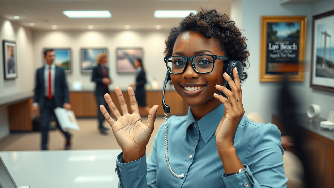 friendly virtual AI receptionist legal office Myrtle Beach